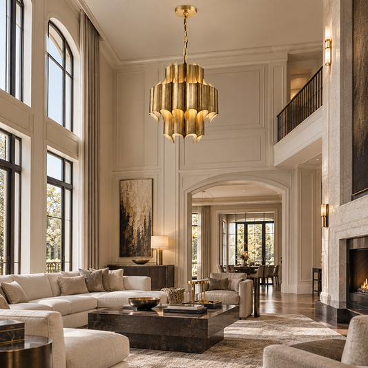 Sculptural Brass Pendant Light