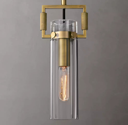Machinist Glass Cylinder Pendant Light