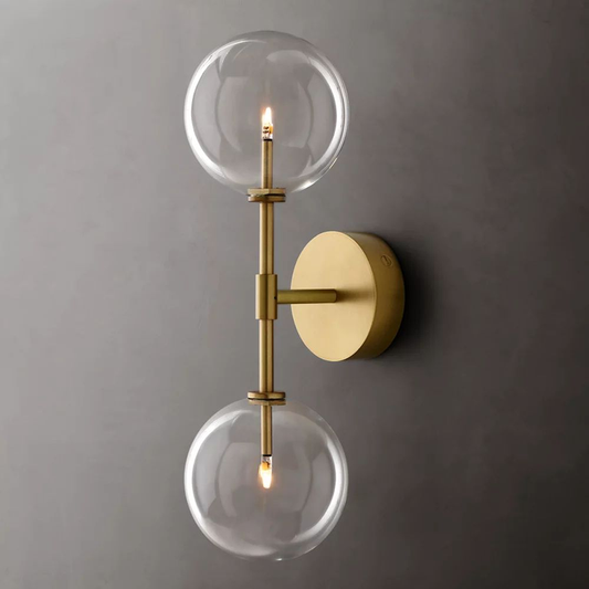 Double Globe Glass Wall Sconce
