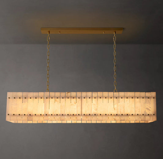San Marco Modern Alabaster Linear Chandelier