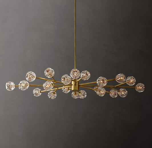Clear Glass Oval Chandelier