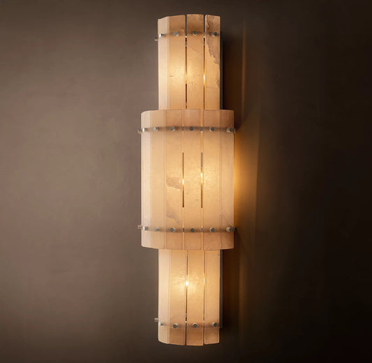 San Marco Large Round Alabaster Wall Sconce