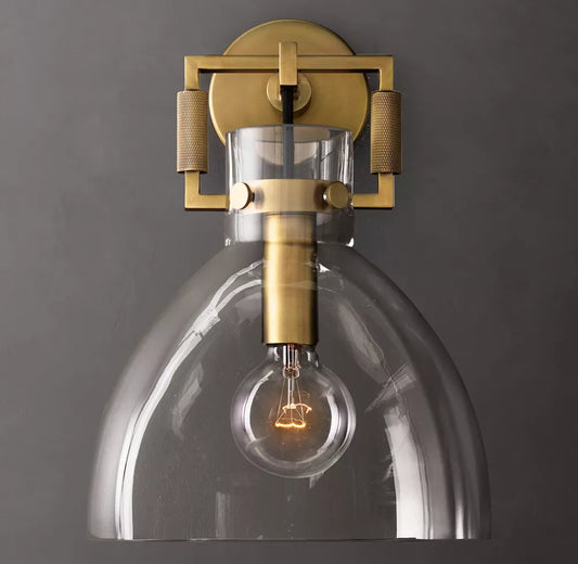 Machinist Glass Cloche Wall Sconce