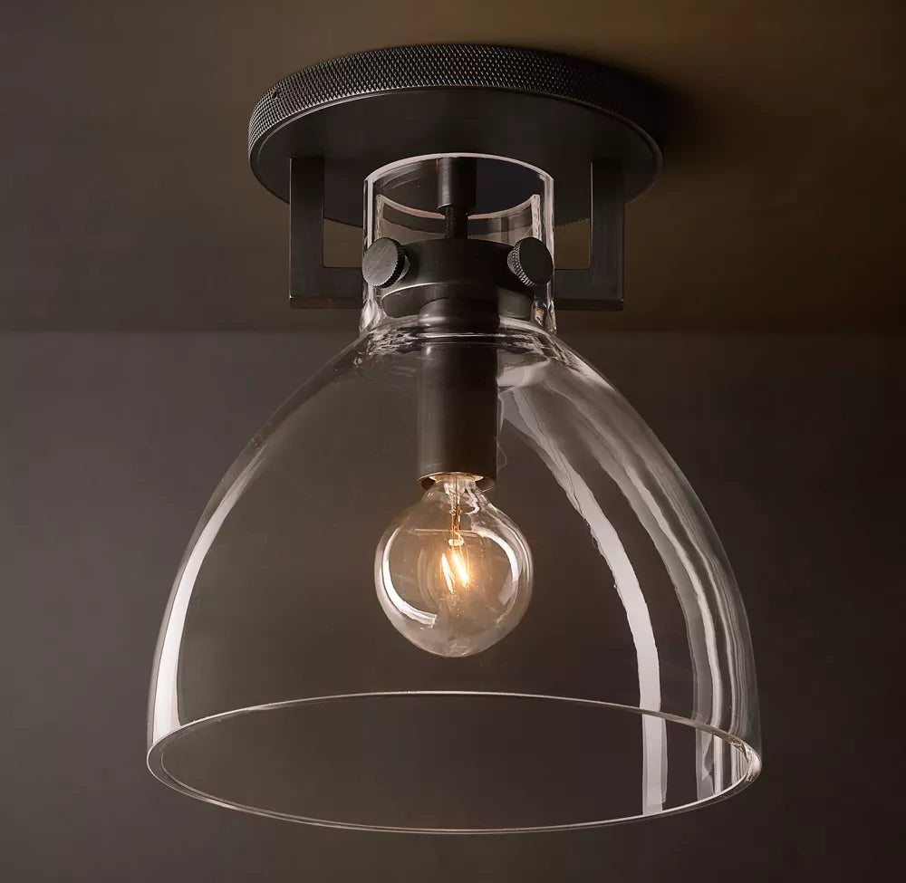 Machinist Glass Cloche Flush Mount