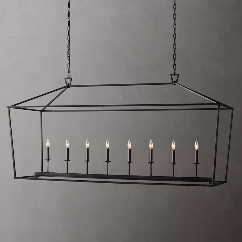 Brass Rectangular Chandelier