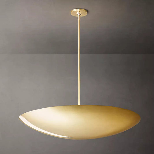 Sculptural Brass Bowl Pendant Light