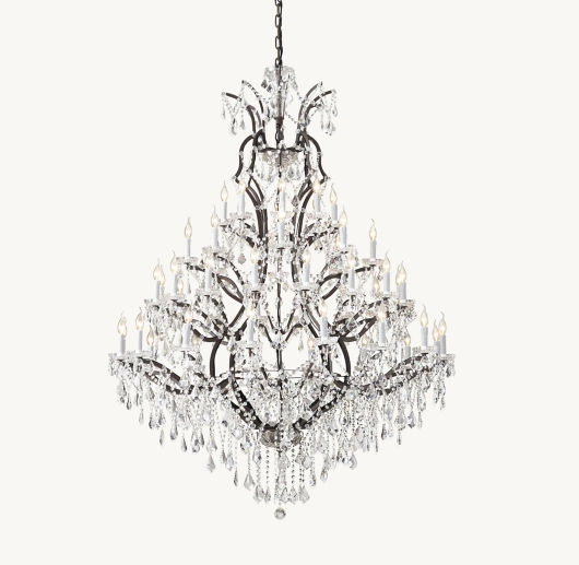 Rococo Iron Crystal Round Chandelier
