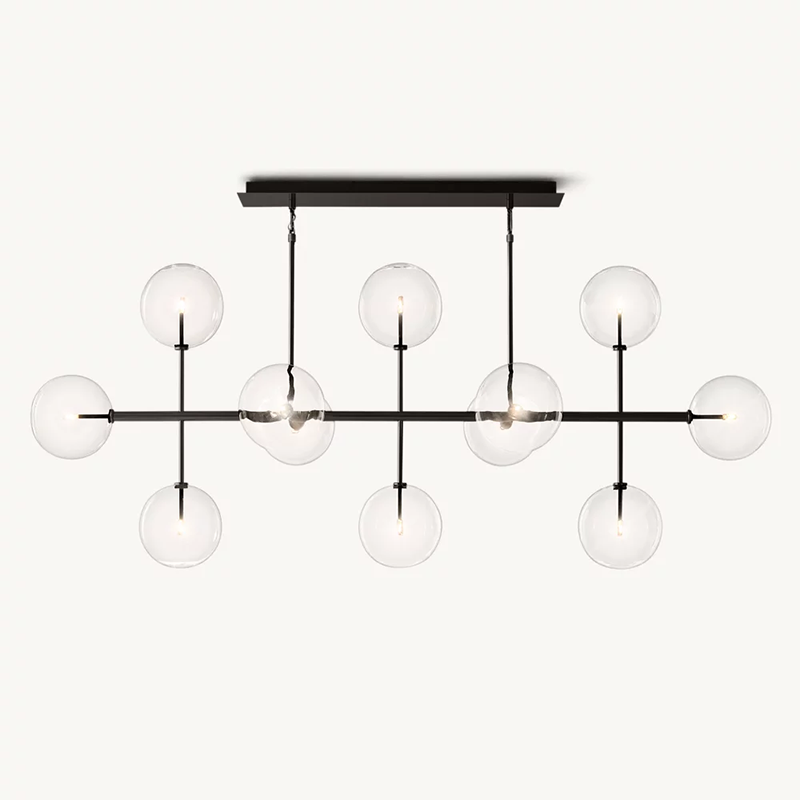 Glass Globe Linear Chandelier