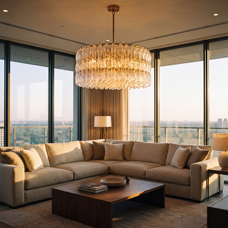 Chiara Modern Glass Round Chandelier