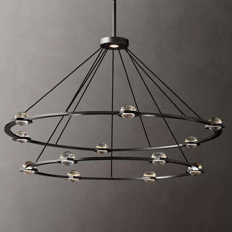 Two-Tier Round Crystal Chandelier