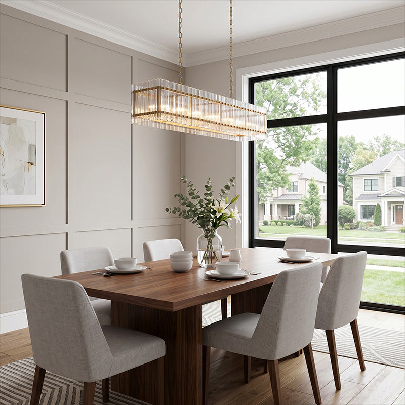 San Marco Modern Glass Linear Chandelier