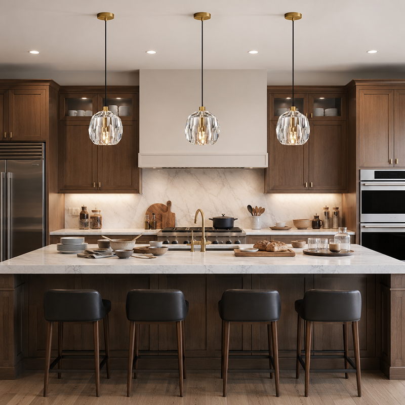 Crystal Ball Glass Pendant Light