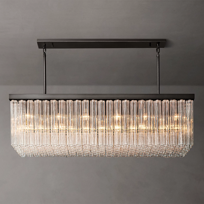 Cielo Linear Glass Tube Chandelier