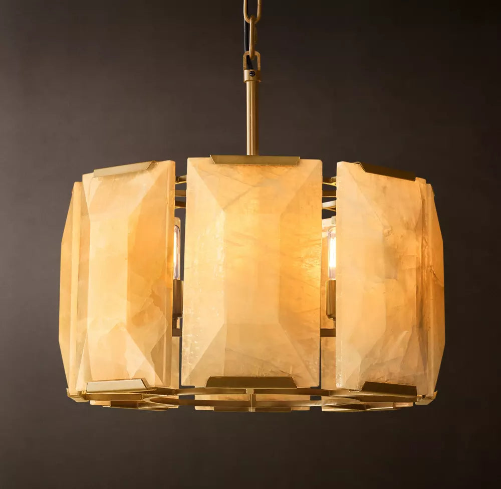 Harlow Calcite Round Chandelier