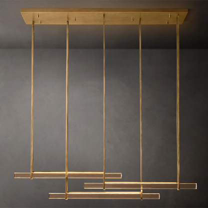 Audubon Triple Bar Crystal Chandelier