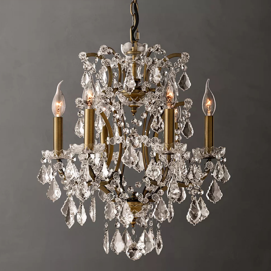 Rococo Iron Crystal Round Chandelier