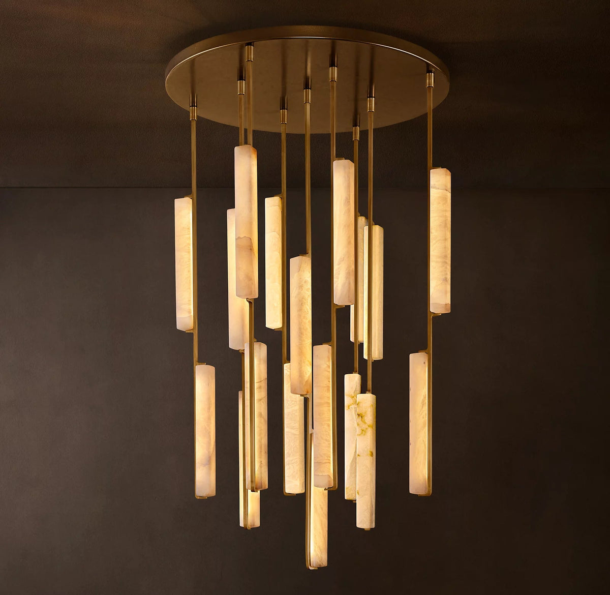 Audubon Modern Alabaster Round Chandelier
