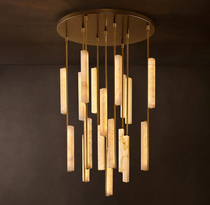 Audubon Modern Alabaster Round Chandelier