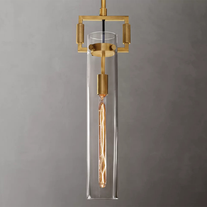 Machinist Glass Cylinder Pendant Light
