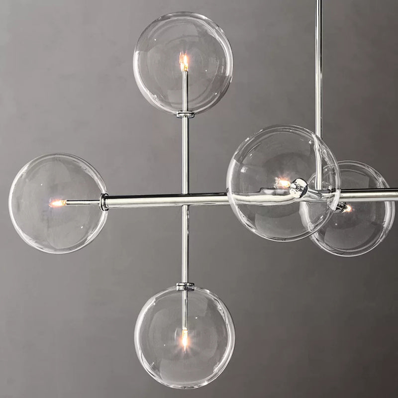 Glass Globe Linear Chandelier