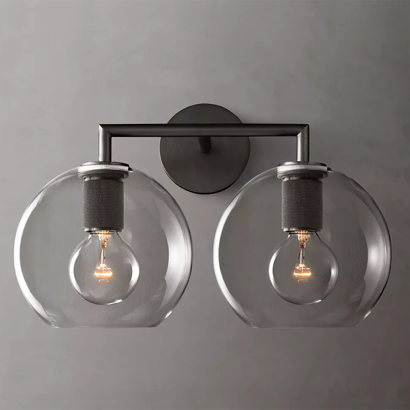 Utilitaire Double Globe Wall Sconce
