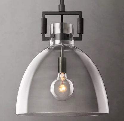 Machinist Glass Cloche Pendant Light