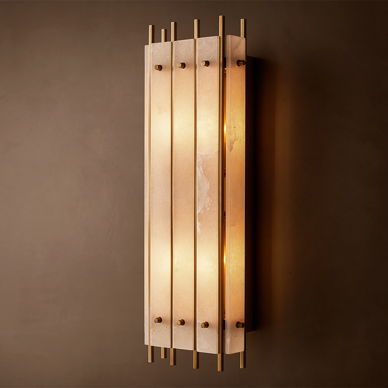 San Marco Large Rectangular Alabaster Wall Sconce
