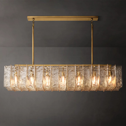 Lattice Rectangular Glass Chandelier