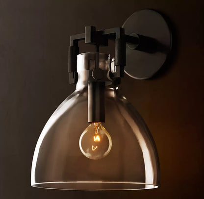 Machinist Glass Cloche Wall Sconce