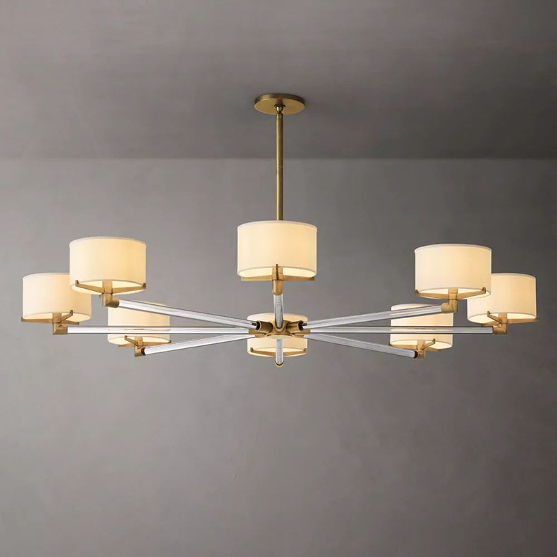 Linen Shade Living Room Chandelier