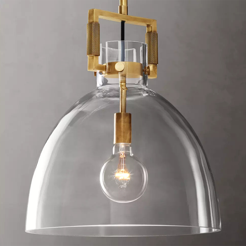 Machinist Glass Cloche Pendant Light