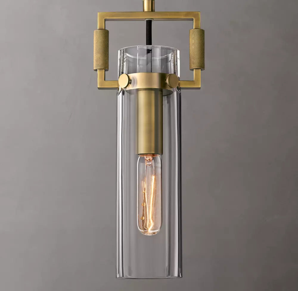 Machinist Glass Cylinder Pendant Light