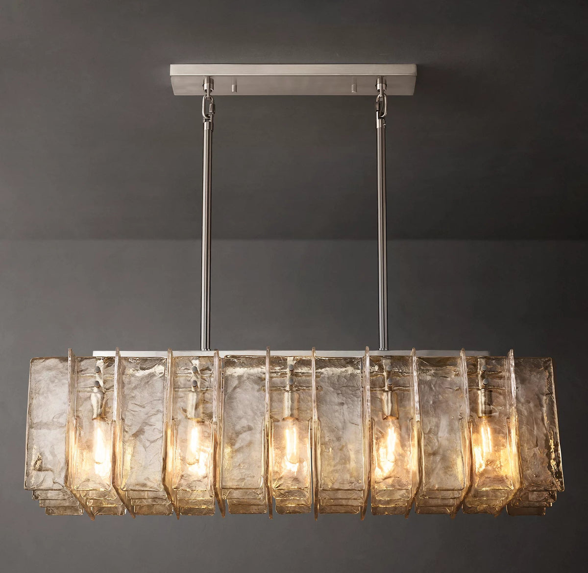 Lattice Rectangular Glass Chandelier