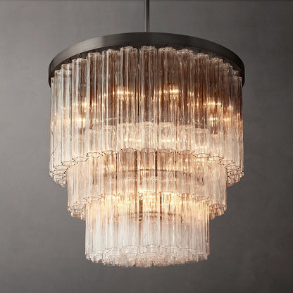 Three-Tier Glass Tube Chandelier