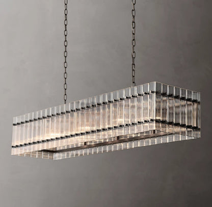 San Marco Modern Glass Linear Chandelier