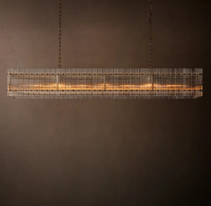 San Marco Modern Glass Linear Chandelier