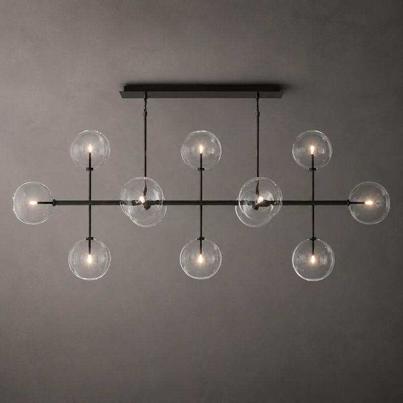 Glass Globe Linear Chandelier