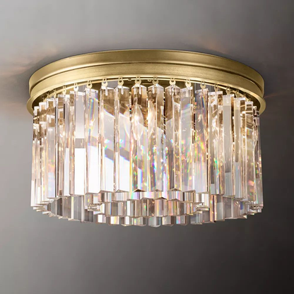 Round K9 Crystal Flush Mount
