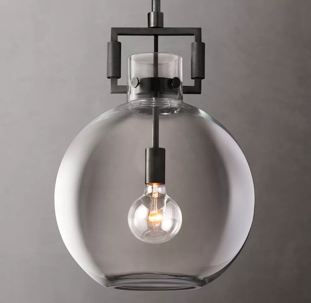 Machinist Glass Globe Pendant