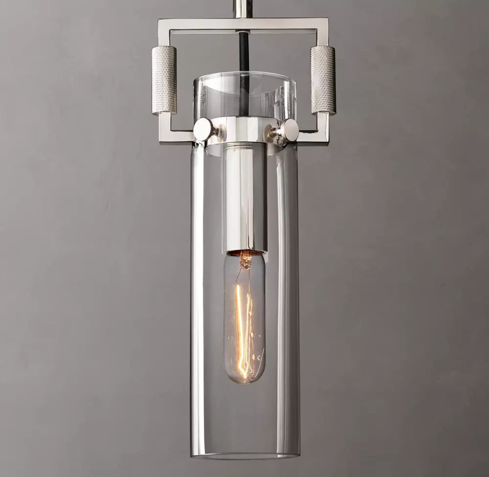 Machinist Glass Cylinder Pendant Light