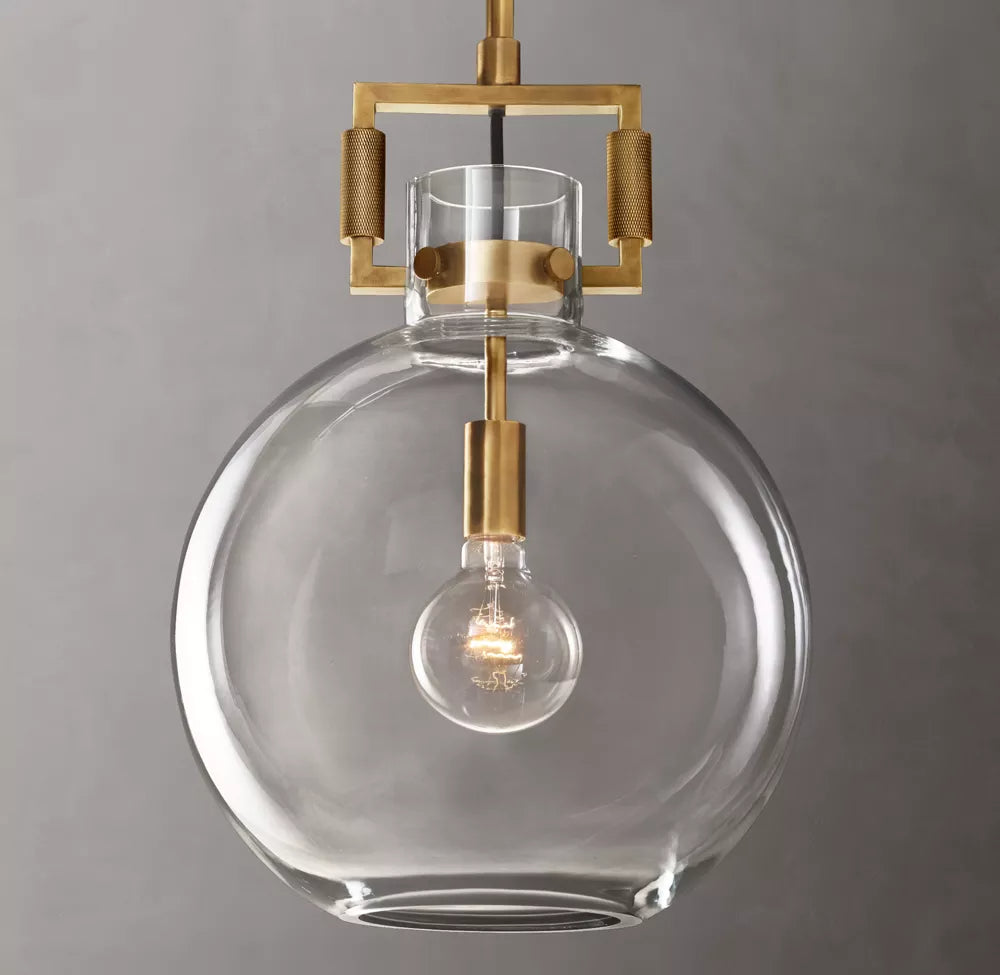 Machinist Glass Globe Pendant