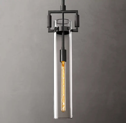Machinist Glass Cylinder Pendant Light