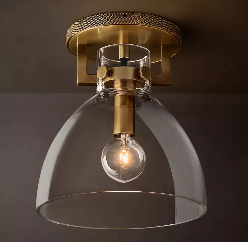 Machinist Glass Cloche Flush Mount