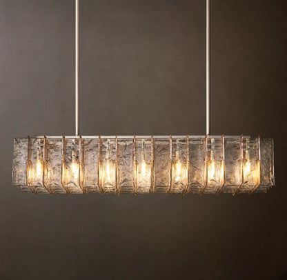 Lattice Rectangular Glass Chandelier