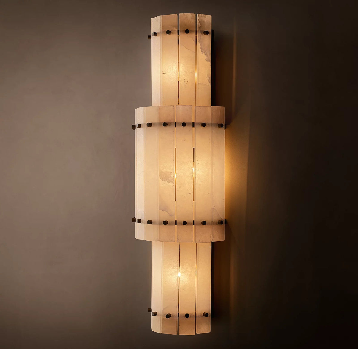 San Marco Large Round Alabaster Wall Sconce