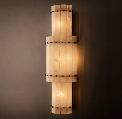 San Marco Large Round Alabaster Wall Sconce