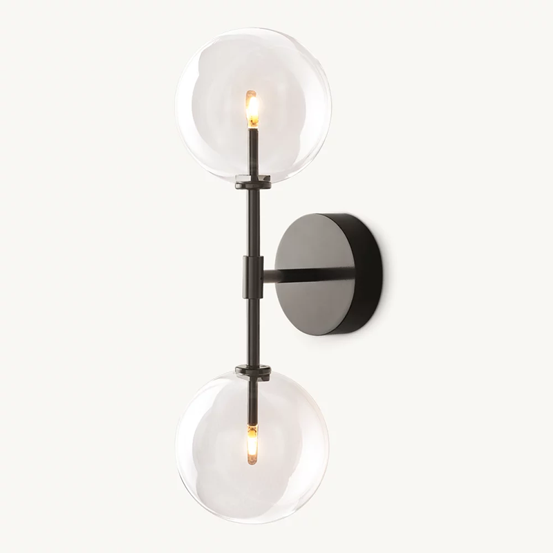 Double Globe Glass Wall Sconce