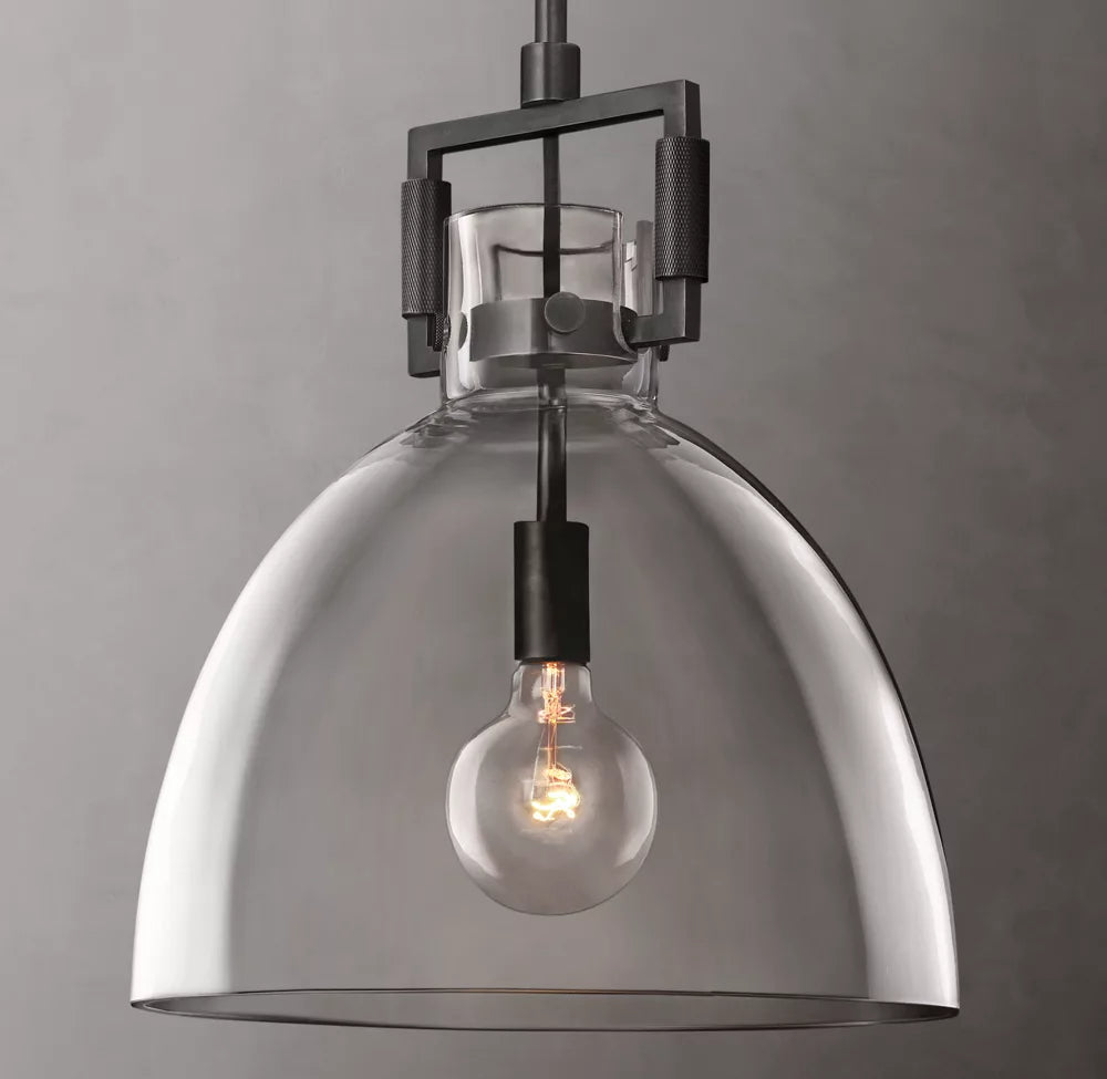 Machinist Glass Cloche Pendant Light