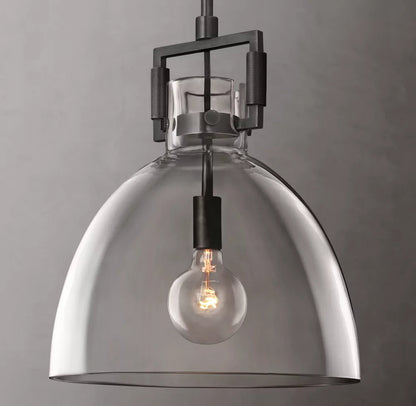 Machinist Glass Cloche Pendant Light