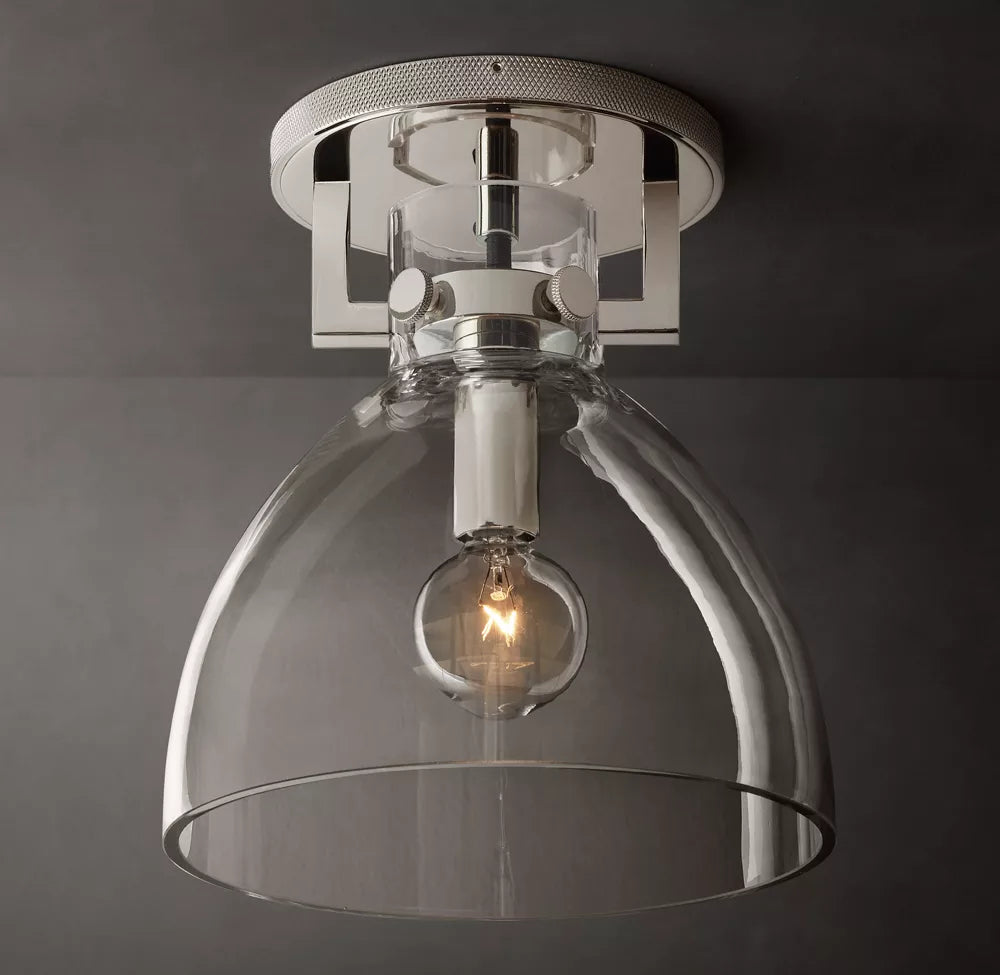 Machinist Glass Cloche Flush Mount
